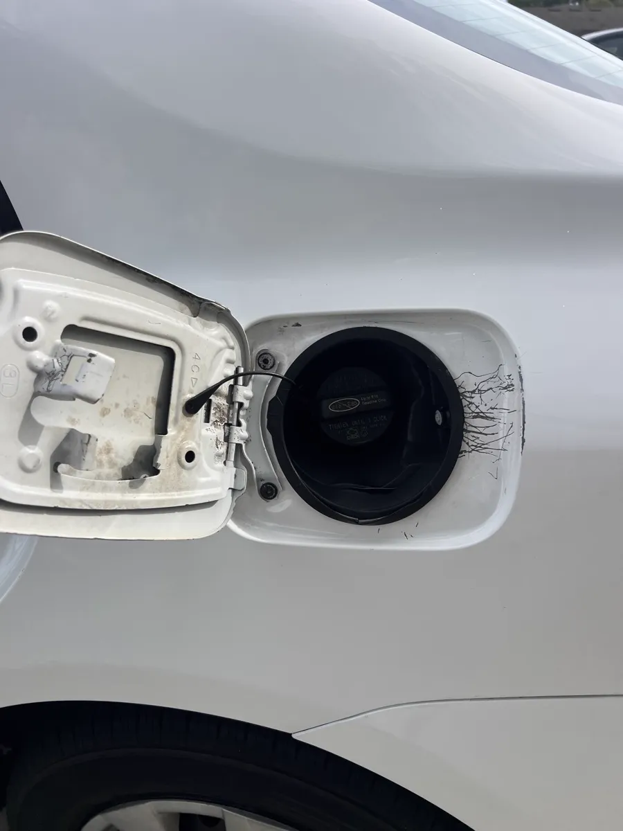 Gas cap area cleaned — after